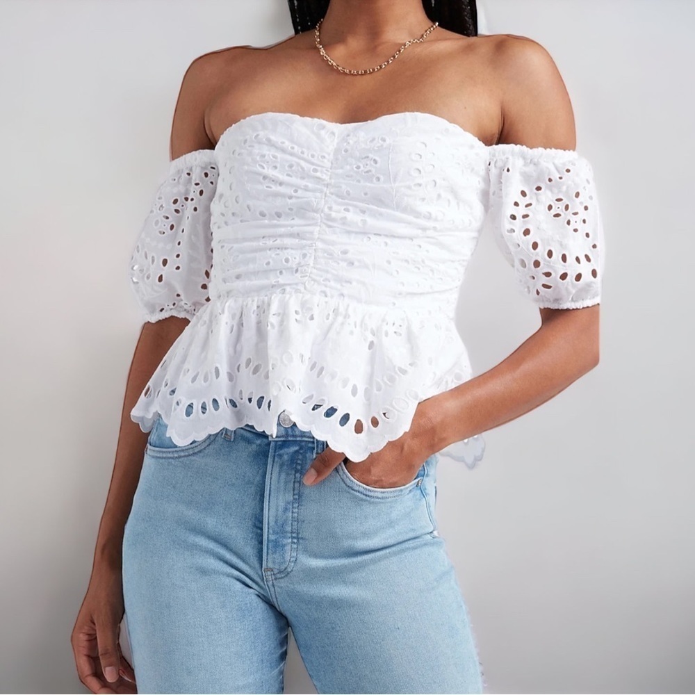 • Express • Eyelet Lace Off The Shoulder Top